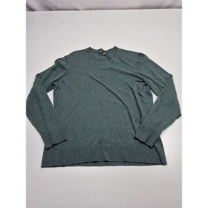 Smartwool Sparwood Crewneck Sweater Men's Medium Green Merino Wool Blend Gorp